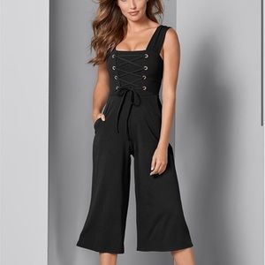 Black Lace Up Jumpsuit
